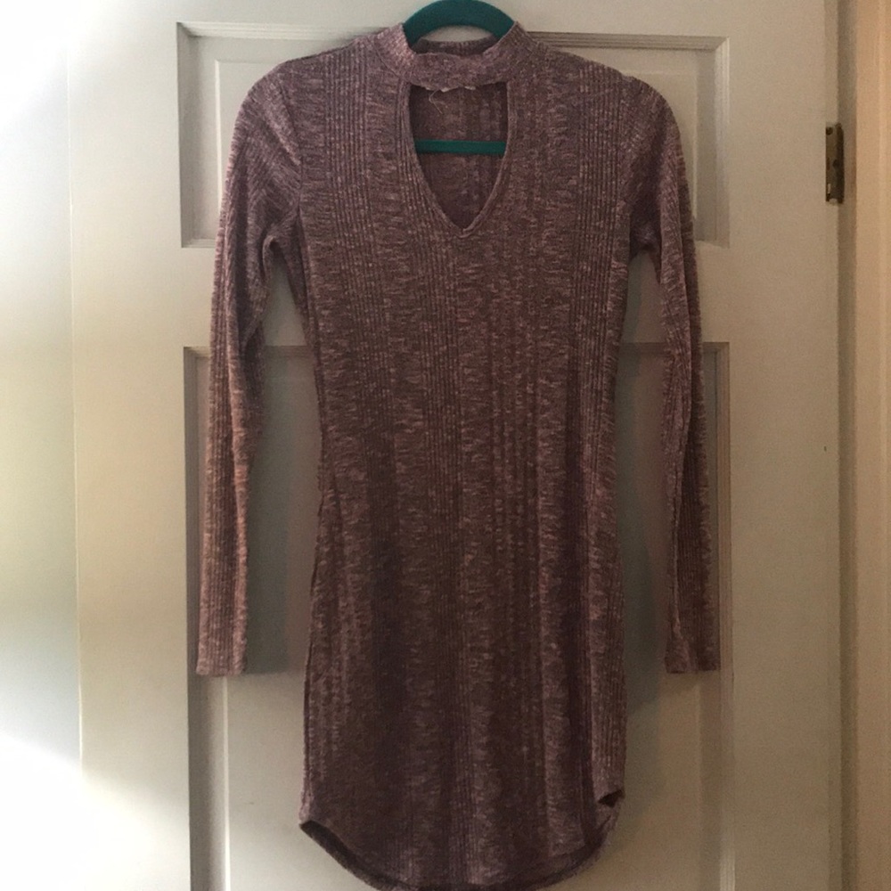 Key hole sweater dress